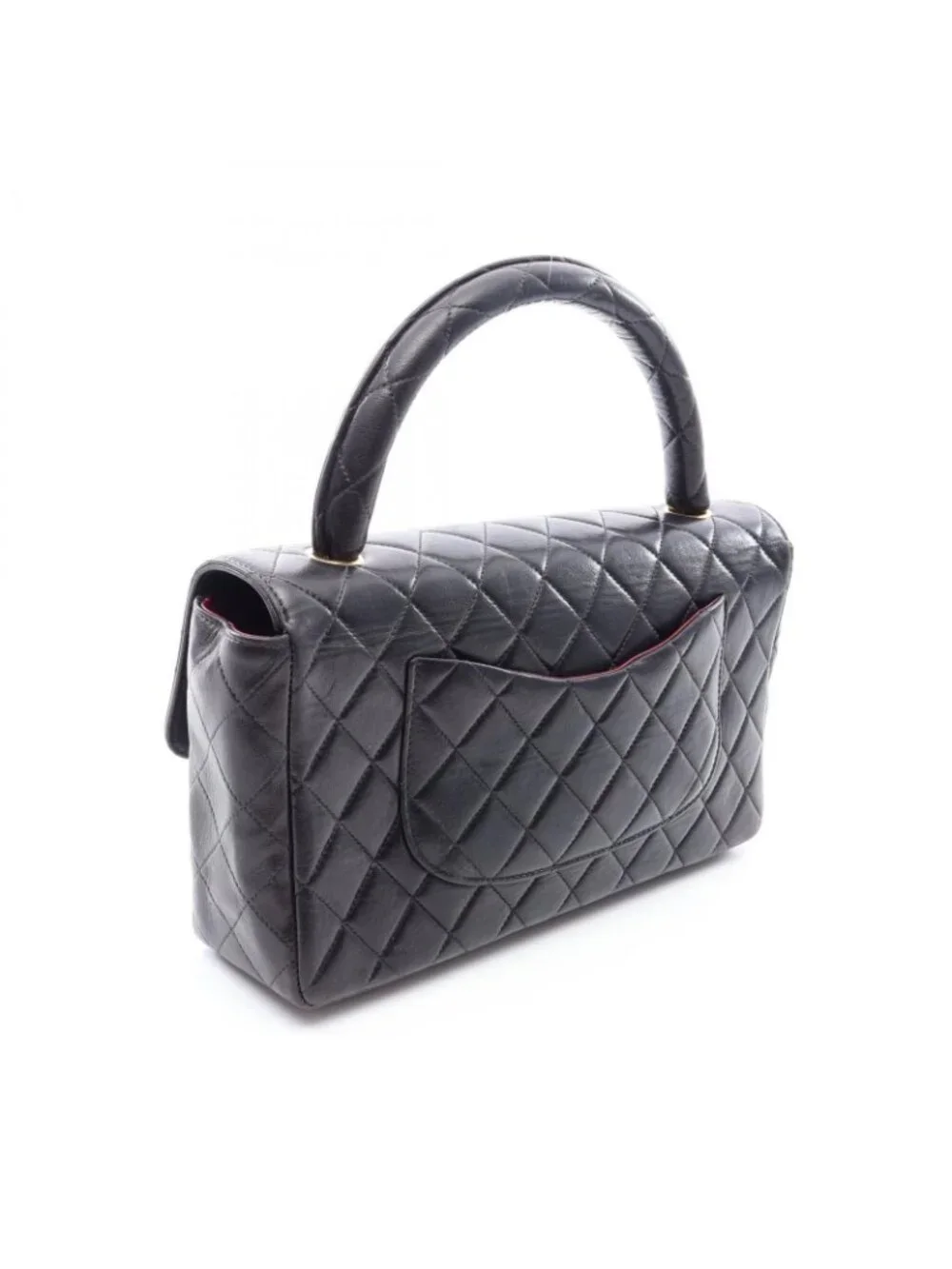 Chanel Handbag Quilted Parent Child Bag Black Lambskin